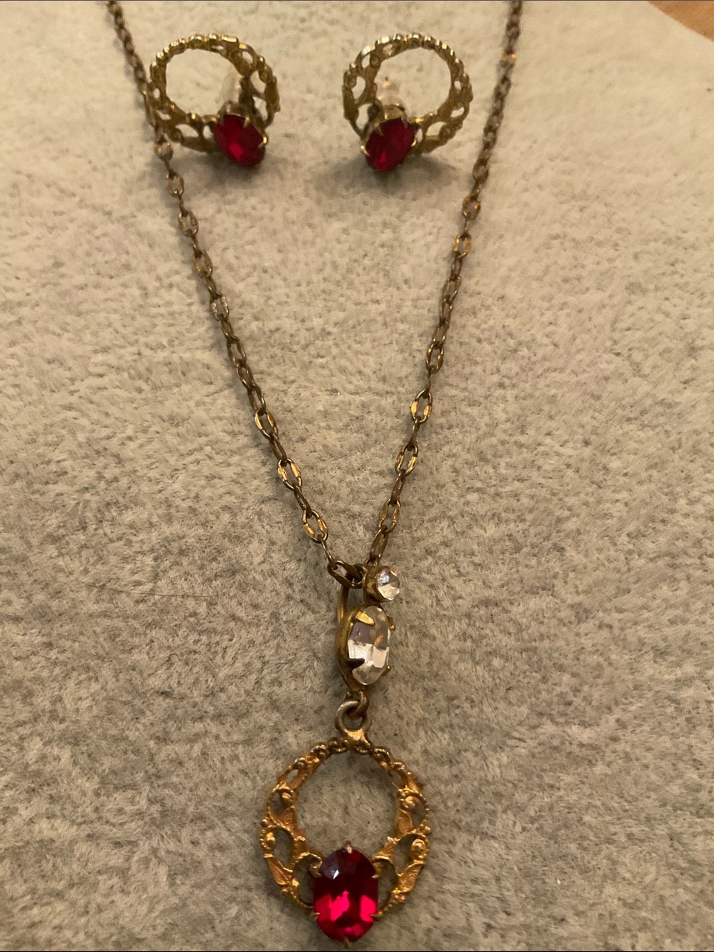 F.S.G.F Stamp Foster’s Sterling Gold Filled Necklace With Matching Earrings.